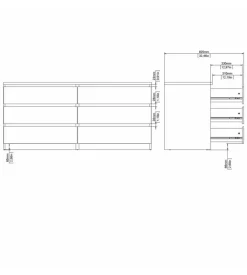 Cassettiera 6 cassetti 