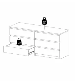 Cassettiera 6 cassetti 