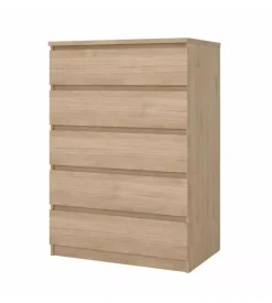 Cassettiera 5 cassetti "naia" legno 77x50x111,3 cm