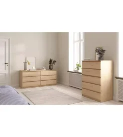 Cassettiera 5 cassetti "naia" legno 77x50x111,3 cm