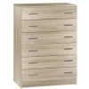 Cassettiera 6 cassetti olmo chiaro, 77x47x107 cm