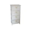 Cassettiera armonia "white washed" 4 cassetti cuore e fiocchi in legno di paulownia 26x32x63 cm