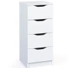 Cassettiera bianca 4 cassetti, 41x40x92 cm
