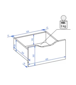 Cassettiera bianca 4 cassetti, 41x40x92 cm