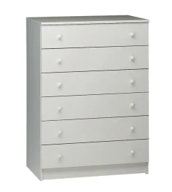 Cassettiera bianca con 6 cassetti 77x47x107 cm