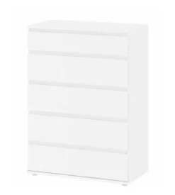 Cassettiera "nova" con 5 cassetti bianca, 76x106x40 cm