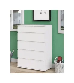 Cassettiera "nova" con 5 cassetti bianca, 76x106x40 cm