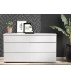 Cassettiera "nova" con 6 cassetti bianca, 153x83x50 cm