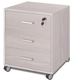 Cassettiera per scrivania 3 cassetti olmo ante olmo - l.50 x h.70 x p.41 cm.