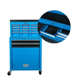 Cassettiera porta attrezzi easy system in metallo con ruote e cassettiera movibile 61,6x33x108,2 cm