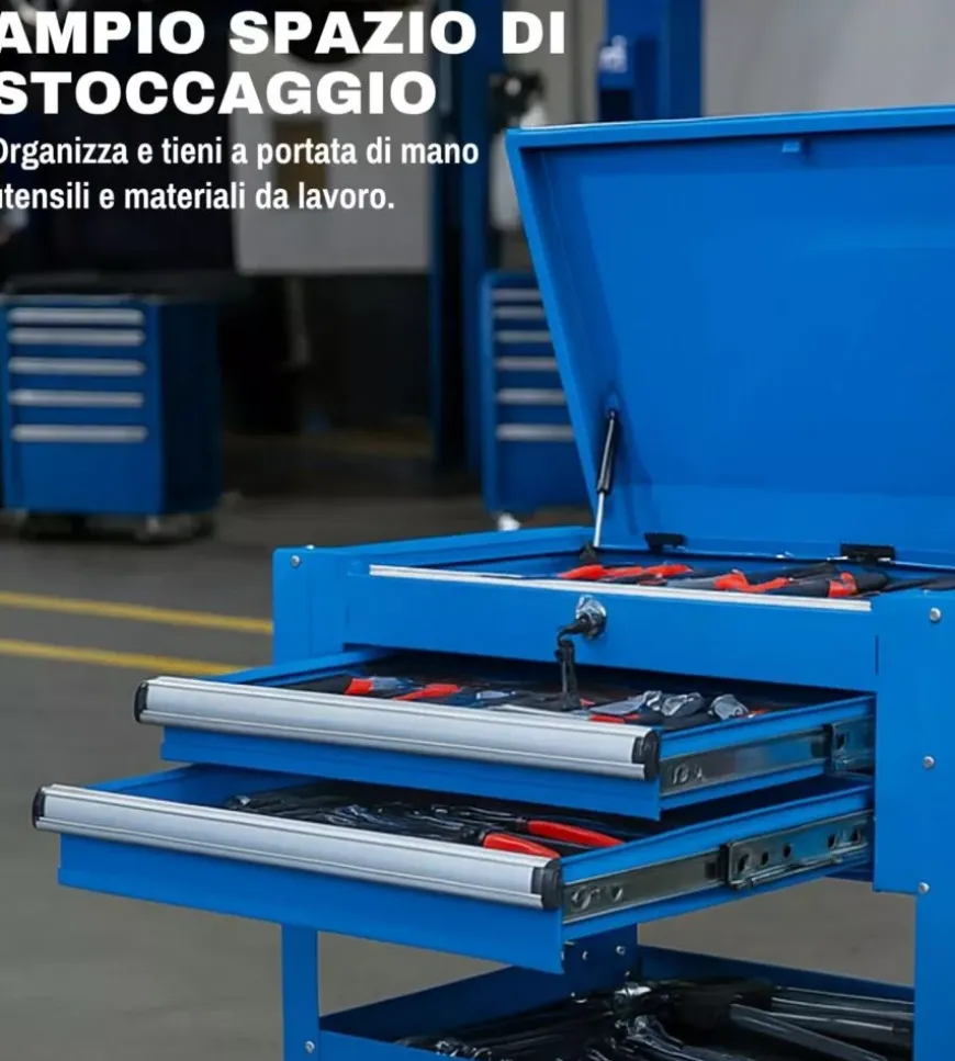 Cassettiera porta attrezzi con ruote easy system 76x44x76 cm