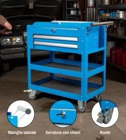 Cassettiera porta attrezzi con ruote easy system 76x44x76 cm