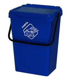 Cassonetto in plastica con coperchio per raccolta differenziata, 35 litri