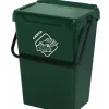 Cassonetto in plastica con coperchio per raccolta differenziata - verde da 35 litri.