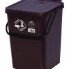 Cassonetto in plastica marrone con coperchio per raccolta differenziata, 10 lt
