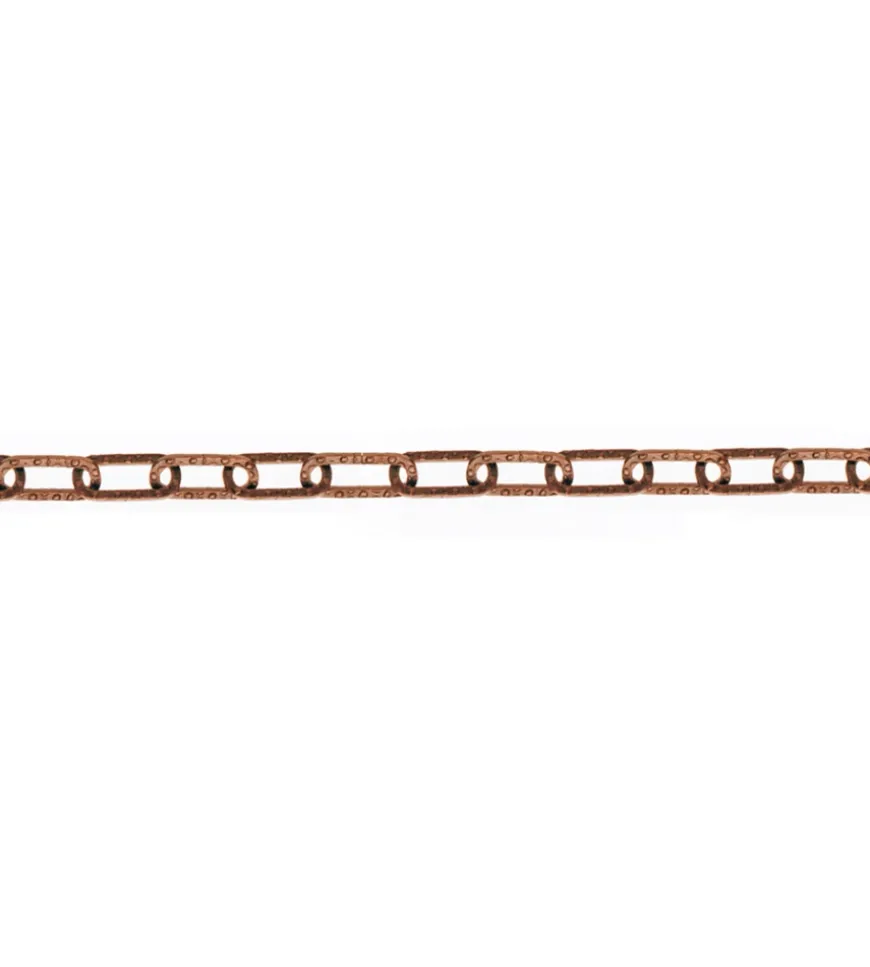 Catena decorativa pretagliata ø 2 mm. in acciaio martellato brunito 2,5 mt.