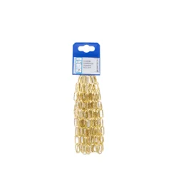 Catena genovese pretagliata maglia quadra ø 2 mm. in acciaio ottonato 2,5 mt.