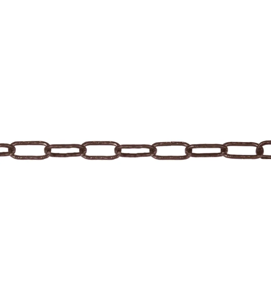 Catena genovese pretagliata maglia quadra ø 2 mm. in acciaio bronzato 2,5 mt.