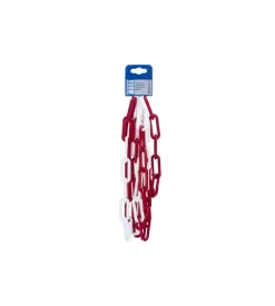 Catena segnaletica pretagliata ø 6 mm. in plastica bianco/rosso 2,5 mt.
