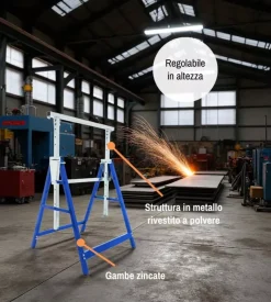 Cavalletto da lavoro easy system con portata massima 200 kg 68x58xh80/130 cm