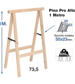 Cavalletto in pino professionale - 73,5 x 100 cm.