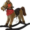 Cavallo a dondolo per bambini con suoni, marrone chiaro