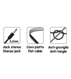 Cavo autoradio 120cm aux aux - nero  38900