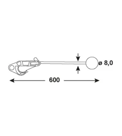 Cavo elastico di serraggio ø 8 x 600 mm. con chiusura a sfera 8 pz.