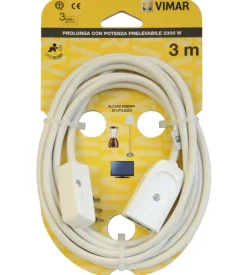 Cavo prolunga 3 metri bianco 3g0,75+spinapiatta - vimar.