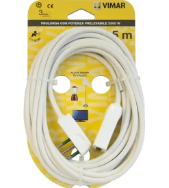 Cavo prolunga 5 metri bianco 3g0,75+spinapiatta - vimar.
