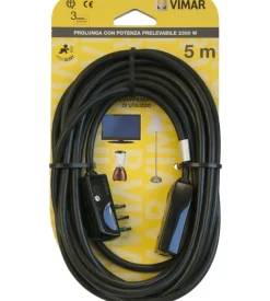 Cavo prolunga 5 metri nero 3g0,75+spinapiatta - vimar.