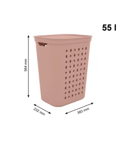 Cesta portabiancheria "jona" colore rosa da 55 litri