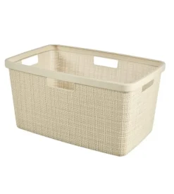 Cesta portabiancheria "jute" keter bianco - 59x39x26 cm