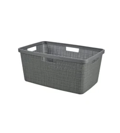 Cesta portabiancheria "jute" keter nero - 59x39x26 cm