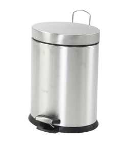 Cestino bagno ovale in acciaio grigio 5 litri