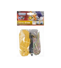 Cinghia di ancoraggio 245 kg. con tenditore e cinghia con gancio 25 mm. x 3,5 mt.