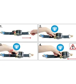 Cinghia di ancoraggio 1500 kg. 50 mm. x 3 mt. con tenditore automatico a cricchetto