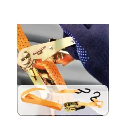 Cinghia di ancoraggio 500 kg. con tenditore e cinghia con gancio a uncino 25 mm. x 4 mt. set 4 pz.