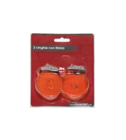Cinghia di ancoraggio con fibbia metallica 24 mm. x 2,5 mt. 2 pz.