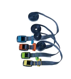 Cinghia di ancoraggio con fibbia metallica di colori assortiti 25 mm. x 3 mt.