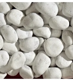 Ciottolo da esterno bianco carrara 40/60 mm, 20kg.