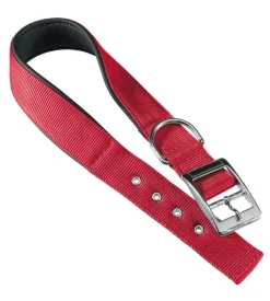 Collare in nylon c20/43 imbottito per cane - colore rosso.
