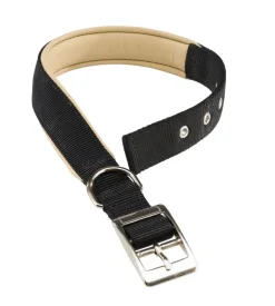 Collare in nylon modello ny cs500 morbido e imbottito per cane - nero.