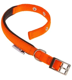 Collare in nylon modello c15/35 imbottito per cane - arancio.