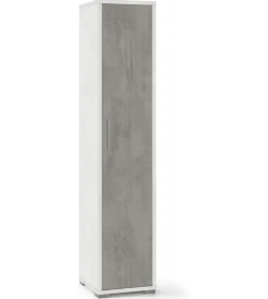 Colonna 1 anta cemento e ossido bianco, 39x182x41 cm