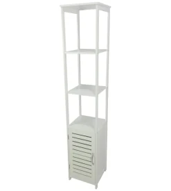 Colonna con anta e 3 ripiani bianca, 30x30x156 cm