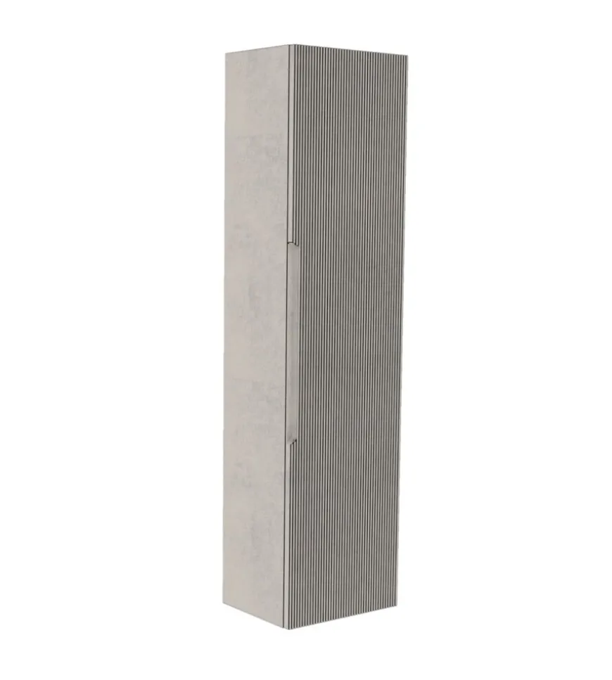 Colonna pensile sospesa decor bagno "canaletto" con 1 anta colore grigio caldo, 35x28x138 cm