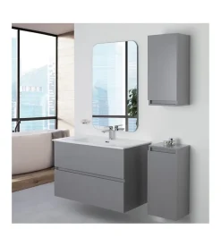 Colonna pensile sospesa "pastello" grigio, 30x25x69 cm