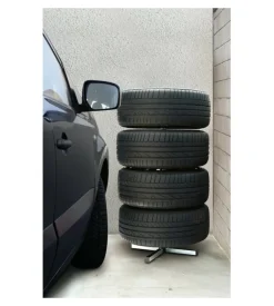 Colonna porta cerchi e pneumatici per auto lampa in acciaio - 15956