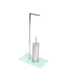 Colonnina portarotolo bagno con portascopino in vetro